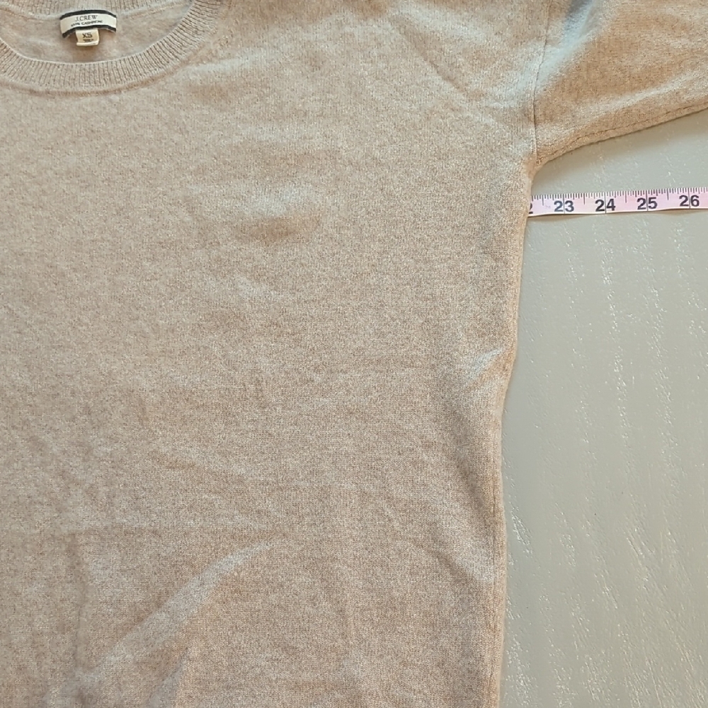 J. Crew Cashmere Sweater Crewneck‎ Tan size XS - Picture 8 of 9